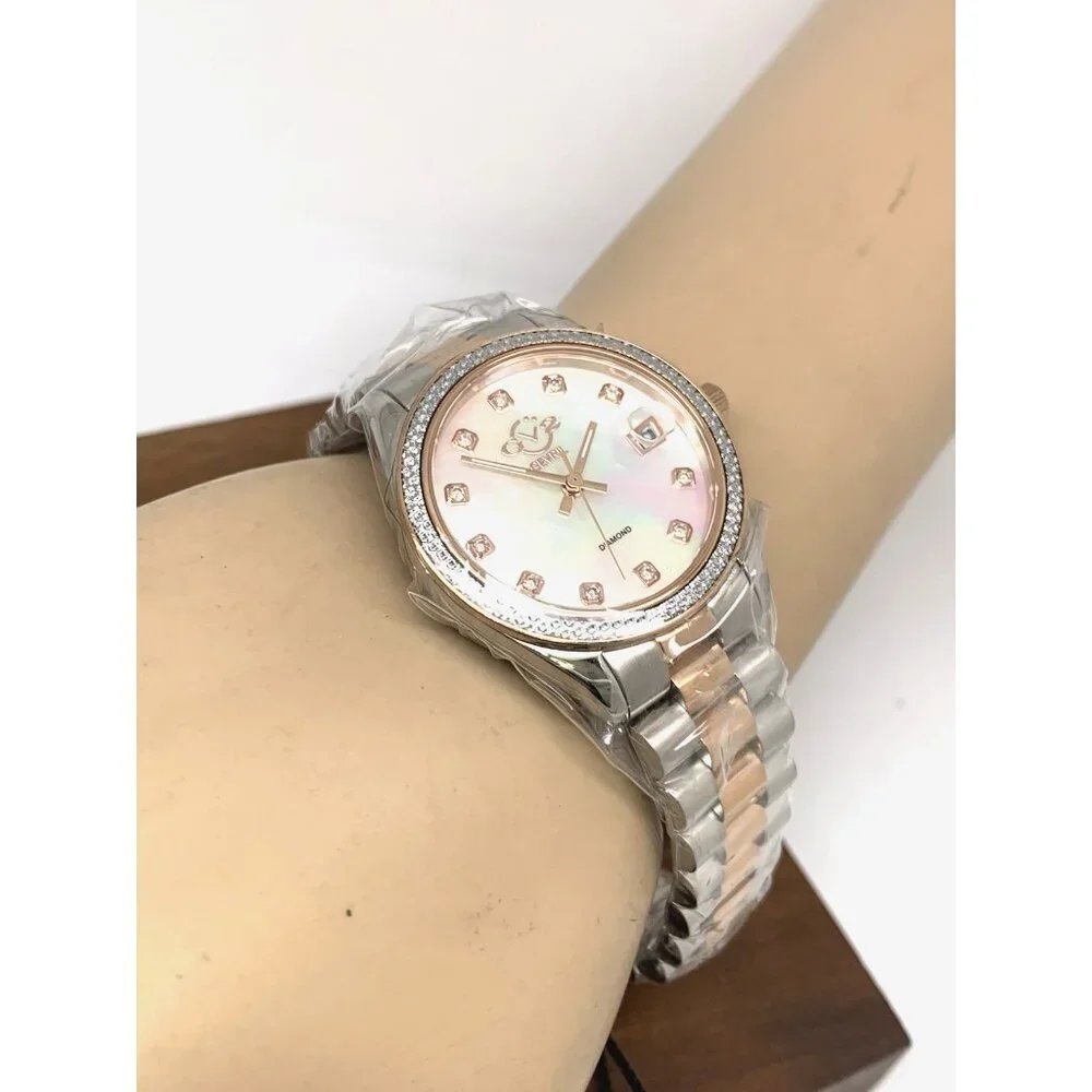 GV2 by Gevril Women's Watch 12423B Swiss Quartz Mother of Pearl Dial Two Tone